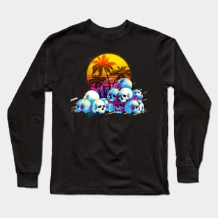 skull retro80s Long Sleeve T-Shirt